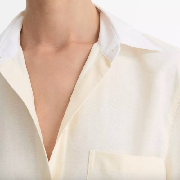 NWT Vince contrast-collar cotton oxford shirt (large) - Picture 3 of 11